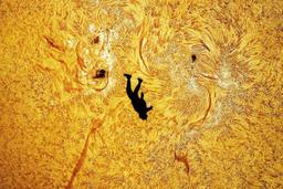 Астрофотограф снял падающего на Солнце человека